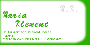 maria klement business card